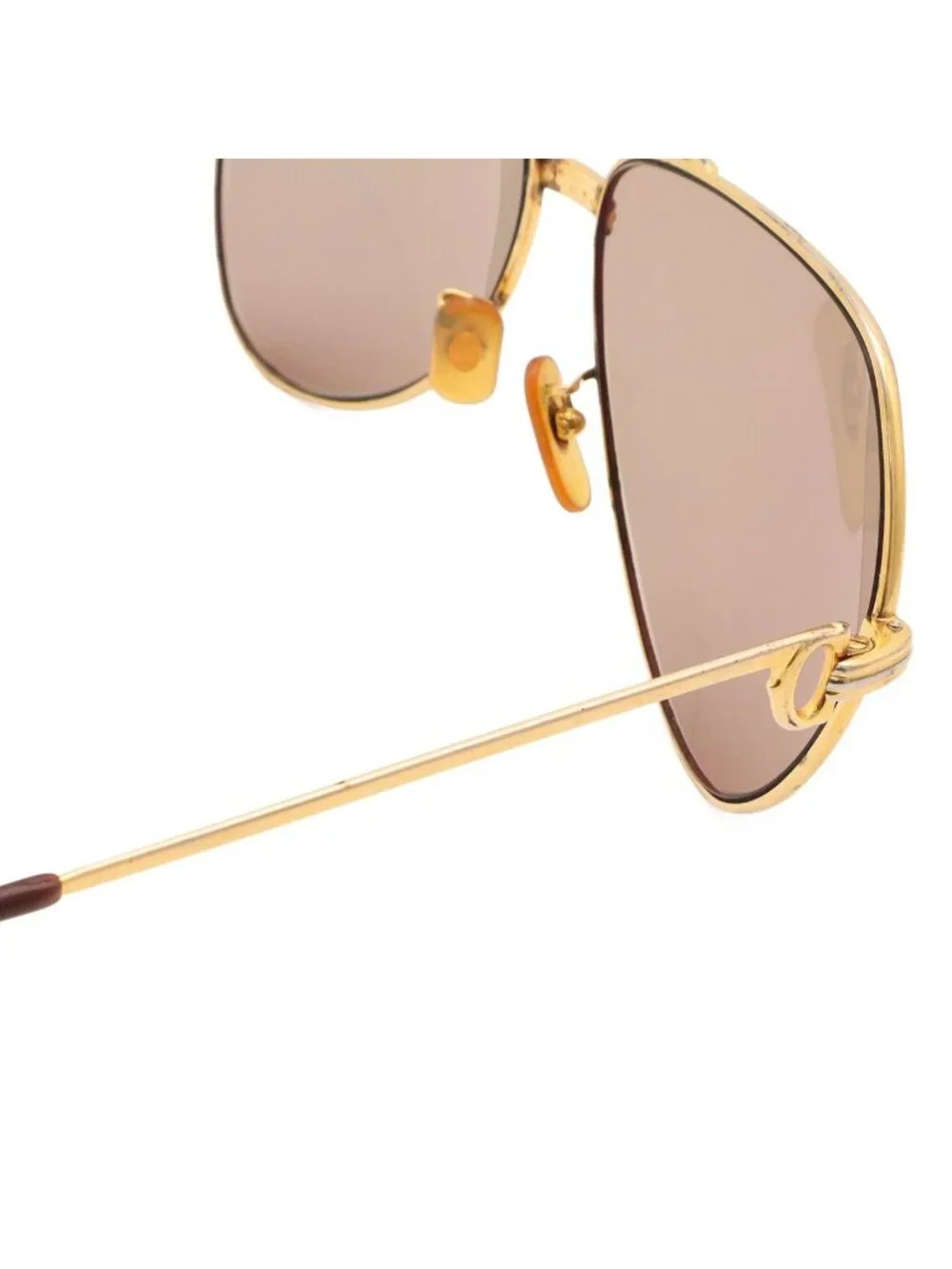 Cartier Trinity Sunglasses Eyewear Teardrop Two Bridge Double Light Brown Lens